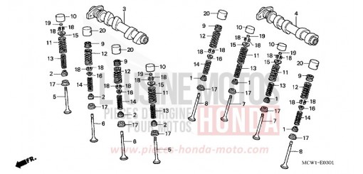 ARBRE A CAMES/SOUPAPE (ARRIERE) VFR800A3 de 2003